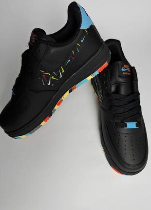 Черные кроссовки с цветным дизайном для парня / мужчины найк nike air кроссовки черного цвета