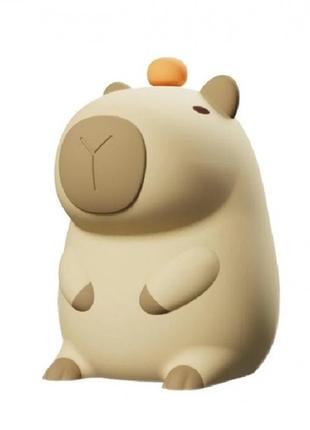 Детский ночник аккумуляторный силиконовый капибара с таймером на 30 минут2 фото