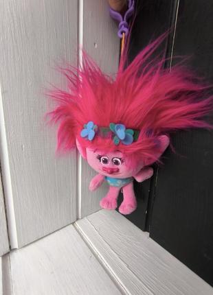 Дитячий брелок троль розочка trolls м'яка іграшка лялька кукла