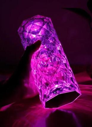 Настільна лампа, проєктор, світильник, rgb crystal rose ambience3 фото