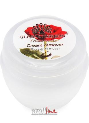 Кремовий ремувер для зняття нарощених вій global fashion cream remover rose flavor, 10 г