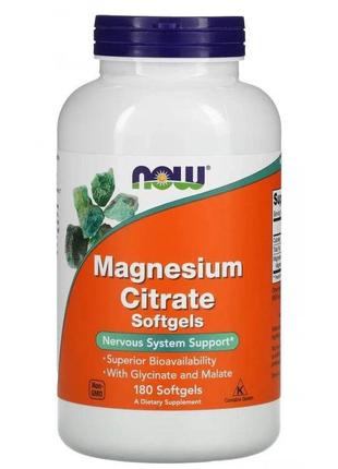 Now magnesium citrate 134 mg цитрат магнія у м'яких капсулах №180