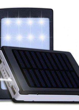 Power bank solar 20000 mah led мобільна зарядка повер банк із сонячною батареєю
