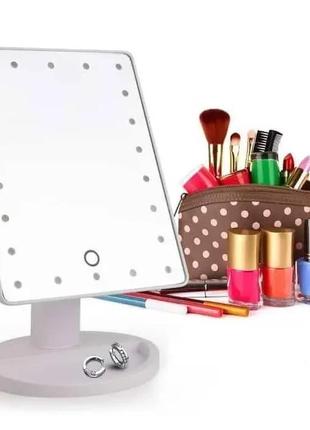 Зеркало для макияжа magic makeup mirror 16 led косметическое зеркало с подсветкой