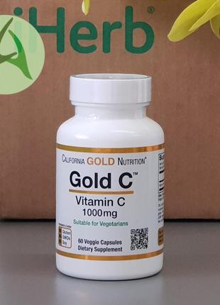 Gold c 1000 мг от california gold nutrition, витамин c, 1000 мг, 60 капсул