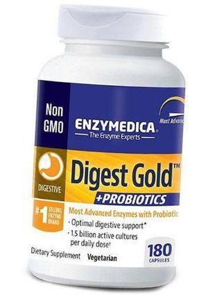 Пробіотики та ферменти, digest gold + probiotics, enzymedica 180капс (69466002)