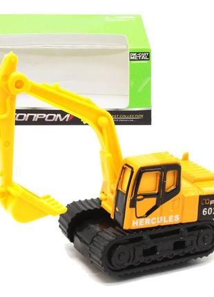 Машинка игрушечная спецтехника автопром 7628 масштаб 1:64, металлическая эскаватор