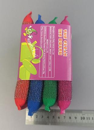 Губка кухонная с металлическим ворсом scour power. 4 шт. шч