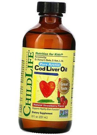 Масло печени трески для детей, cod liver oil, childlife 237мл клубника (67514001)