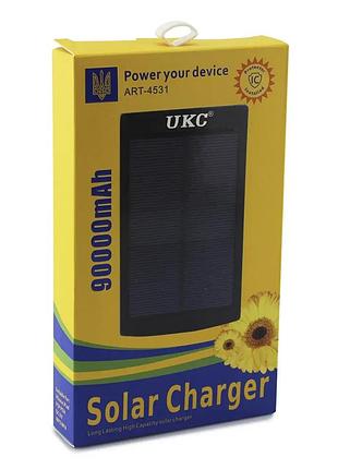 Повербанк solar 90000 mah, power bank з 20 led ліхтарем та сонячною панеллю