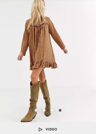 Платье овесайз в клетку asos disign