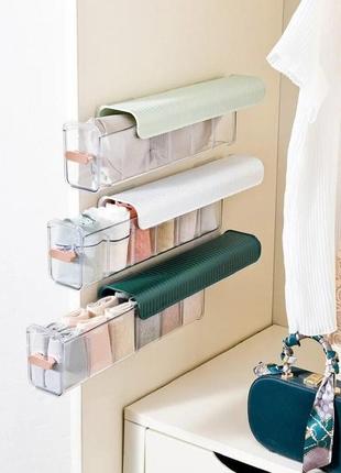 Подвесной пластиковый органайзер для хранения белья, носков, аксессуаров · секционный...