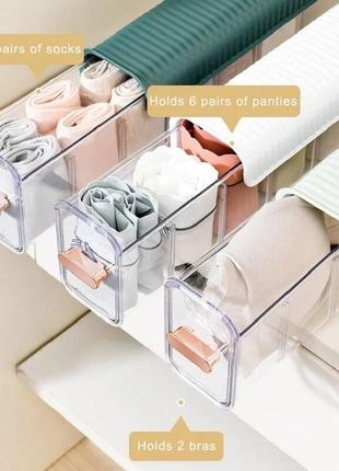 Подвесной пластиковый органайзер для хранения белья, носков, аксессуаров · секционный...