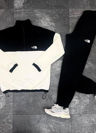 Флісовий костюм the north face (чорно-білий)