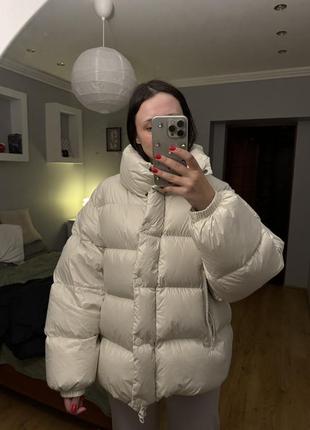 Натуральный пуховик пуфер h&m premium 1111186001