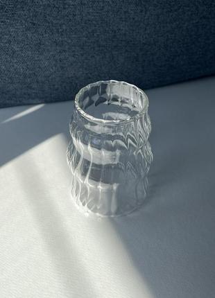Прозрачная стеклянная чашка ваза эстетический декор