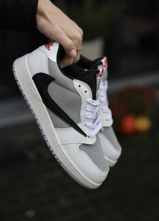 Nike travis scott x fragment x air jordan 1 low grey white black