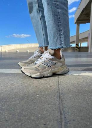 Кроссовки new balance 9060 beige бежевые