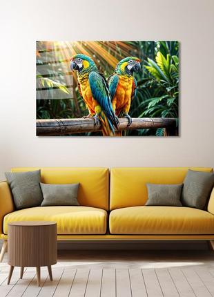 Картина на стекле novellaprint "пара попугаев" 60х40см (374.1)