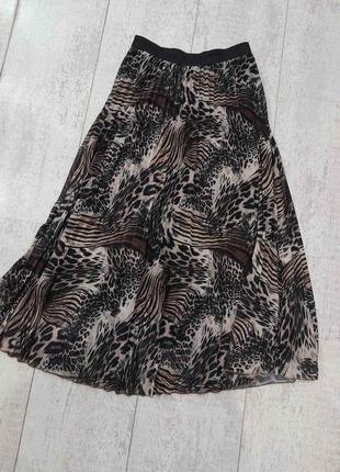 Красивая сушка юбка юбка юбка телялия леопардовый принт плиссе