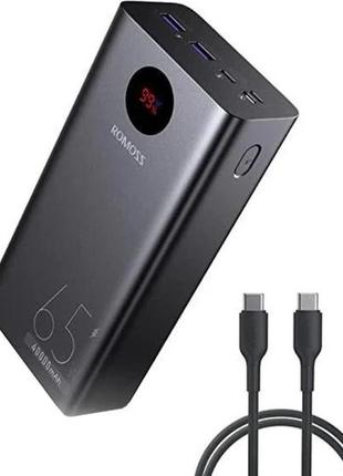 Повербанк power bank romoss 40000mah 65w pd black (pea40-282-2183h)