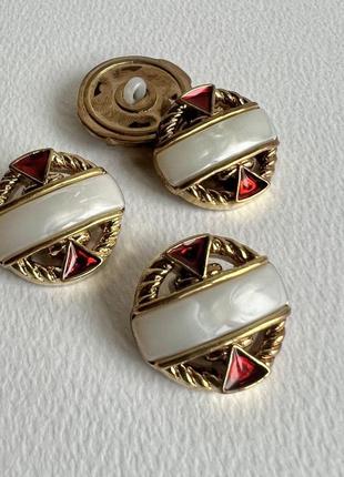 Ґудзик костюмний декоративний на ніжці золотий 25мм пластик