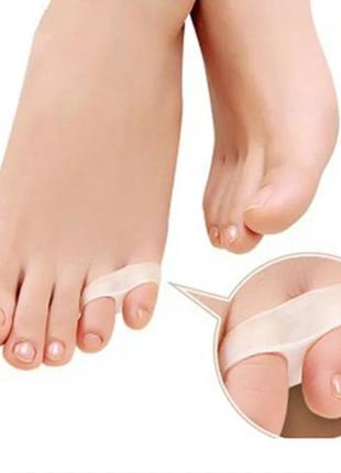 Силіконовий коректор на два пальці з перегородкою мізинця valgus pro white