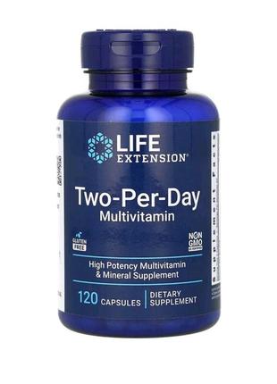 Life extension, мультивітаміни для прийому двічі на день, 120 капсул