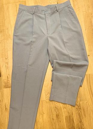 Брюки жіночі ділові офісні батал великий розмір голубі