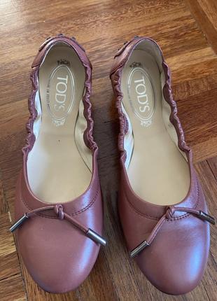 Нові women's natural leather ballet дизайнерські преміум бренду шкіряні туфлі човники  балетки tod’s  37 італія 🇮🇹