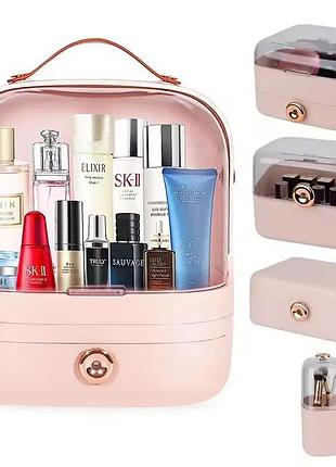 Переносной бьюти кейс elegance kit для хранения косметики и украшений. настольный косметический органайзер,