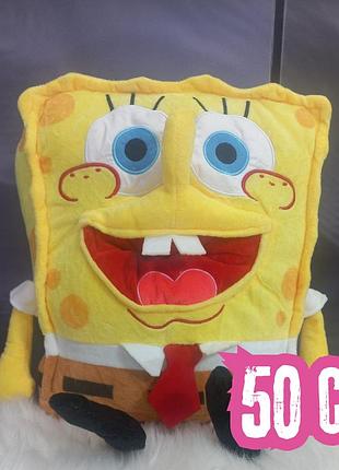 Игрушка плюшевая 3d губка боб квадратные штаны 50см. sponge bob игрушка мягкая