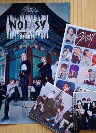 Комплект stray kids постер+стикерпак + скетчбук + блокнот