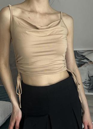 Топ женский топ на бретельках майка на лето zara яркий bershka xs s