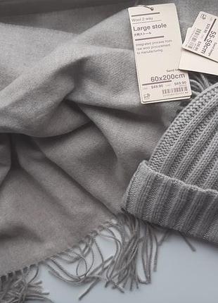 Шерстяной комплект: шарф и шапка из канады