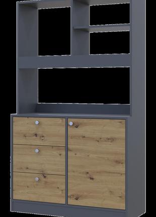 Стеллаж кухонный этажерка лея графит дуб эвок 100х43х171 мини-кухня. система хранения для кухни шкаф комод