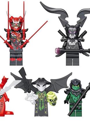 Конструктор фігурки чоловічки ніндзяго ninjago 5 штук для лего