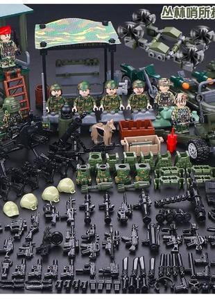 Набор военная база конструктор фигурки человечки спецназовцы альфа солдаты военные с оружием для лего