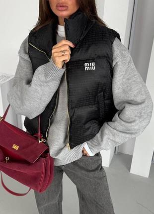 Жилетка в стилі miu чорна дута