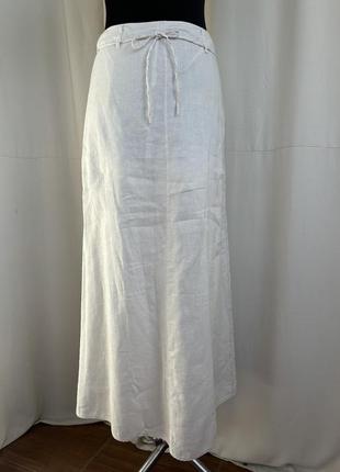 Винтаж льняная юбка четырехклинка