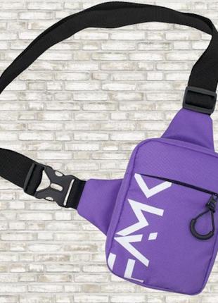 Маленькая нагрудная сумка слинг famk фиолетовая (326012417)