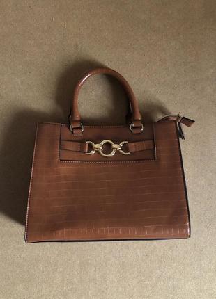 Сумка сумочка коричневая большая офисная базовая трапеция торба новая тоут шопер келли саквояж zara4 фото