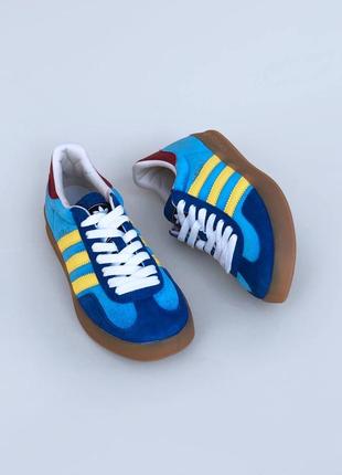 Кросівки чоловічі adidas gazelle x gucci blue