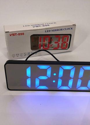 Електронний настільний led годинник від usb vst-898-5 з будильником і термометром, настільний годинник light8 фото