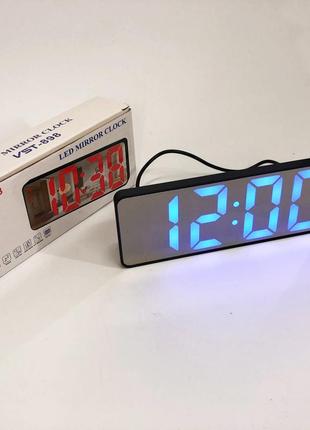 Електронний настільний led годинник від usb vst-898-5 з будильником і термометром, настільний годинник light7 фото