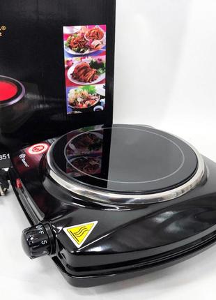 Електроплита настільна domotec ms-5851 900 вт, кухонна плита електро для кухні на 1 конфорку