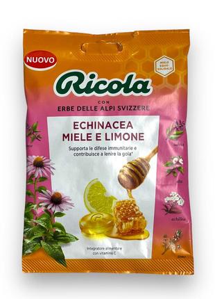 Ricola льодяники без цукру ехінацея лимон та мед echinacea miele e limone 68 г