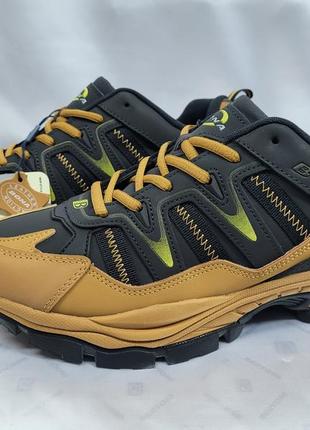 Комфортные зимние полуботинки-кроссовки из нубука жёлтый bona 41-46р.