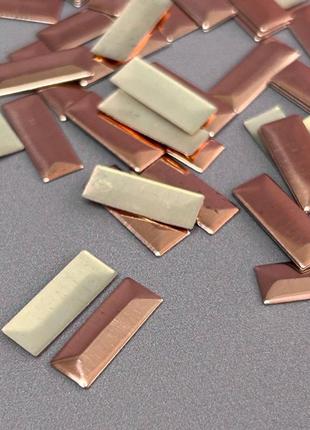 10г - металлостразы термоклеевые, прямоуголник 6х16 мм - розовый шч