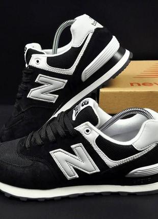 Кросівки чоловічі new balance 574 black & white